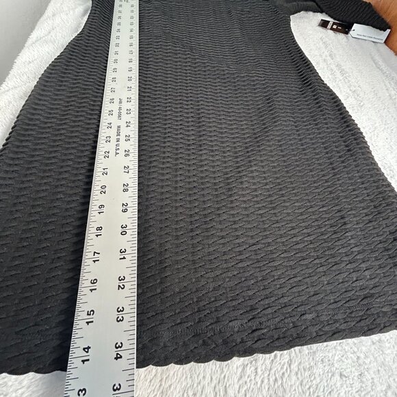 Sandra Darren Women's Black Textured Long Sleeve Mini Dress Size 12P Lined New - Picture 8 of 8